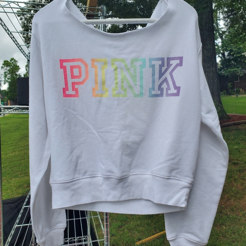 Pink Off The Shoulder Sweatshirt
